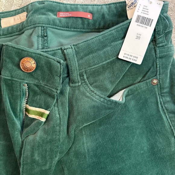 NWT Anthropologie corduroy spruce green skinny pants size 28 - Picture 9 of 10